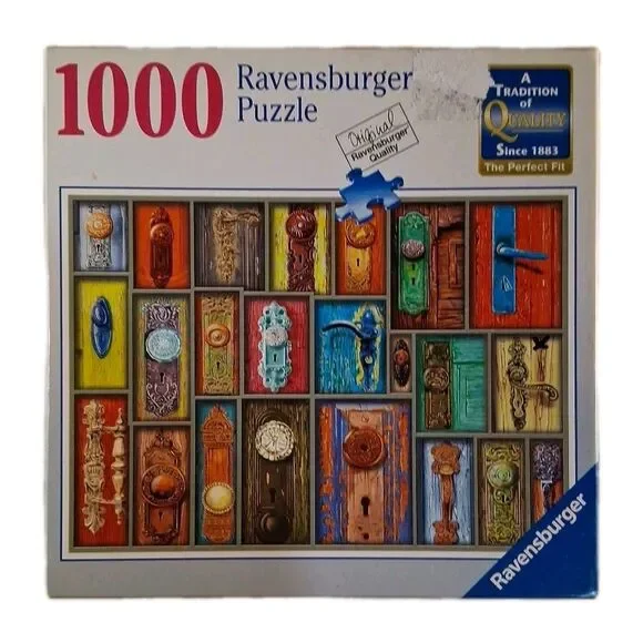 Jigsaw Puzzle Ravensburger 1000 Pieces 'ANTIQUE DOORKNOBS' #823581 - Picture 1 of 3